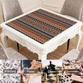 thumbnail image 6 of Boho Style Large Rubber Mahjong Playing Mat 31.5x31.5 Inch Game Table Cover Features Non-Skid Bottom for Stability and Noise Dampening for Tiles and Cards, 6 of 7