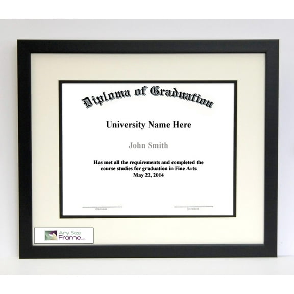 AnySizeFrame 7X9 Thin Satin Black Diploma Frame