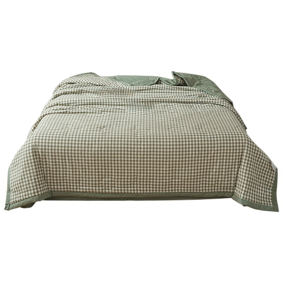 JoyMoreHome Cotton Quilt 59x78 Inch, Grid Design, Quilt Bedding, Farmhouse Countryside Bedspread Bed Cover for All Season