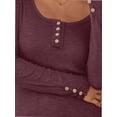 thumbnail image 3 of Womens Long Sleeve Shirts Casual Fall Fashion Clothes Tops Basic Ribbed Knit T Shirts, 3 of 6