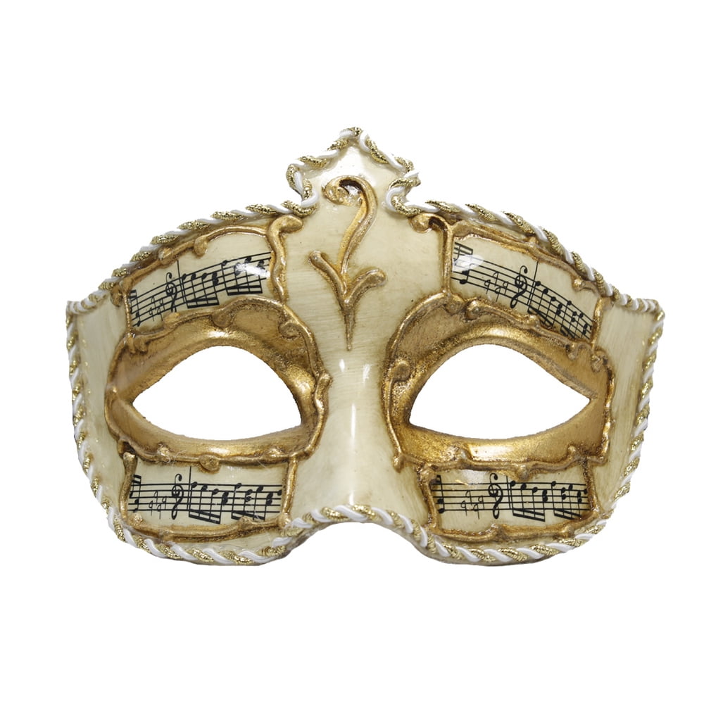 WHITE VENETIAN MASK Music Notes ELEGANT MASQUERADE Walmart