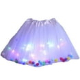 thumbnail image 5 of SGMVNU Tutu for Girls Sparkly Multi Layers Tulle Skirt Elastic Waist A Line Flowy Mini Dance Skirt for Holiday Party, White, Size 3-14 Years, 5 of 5