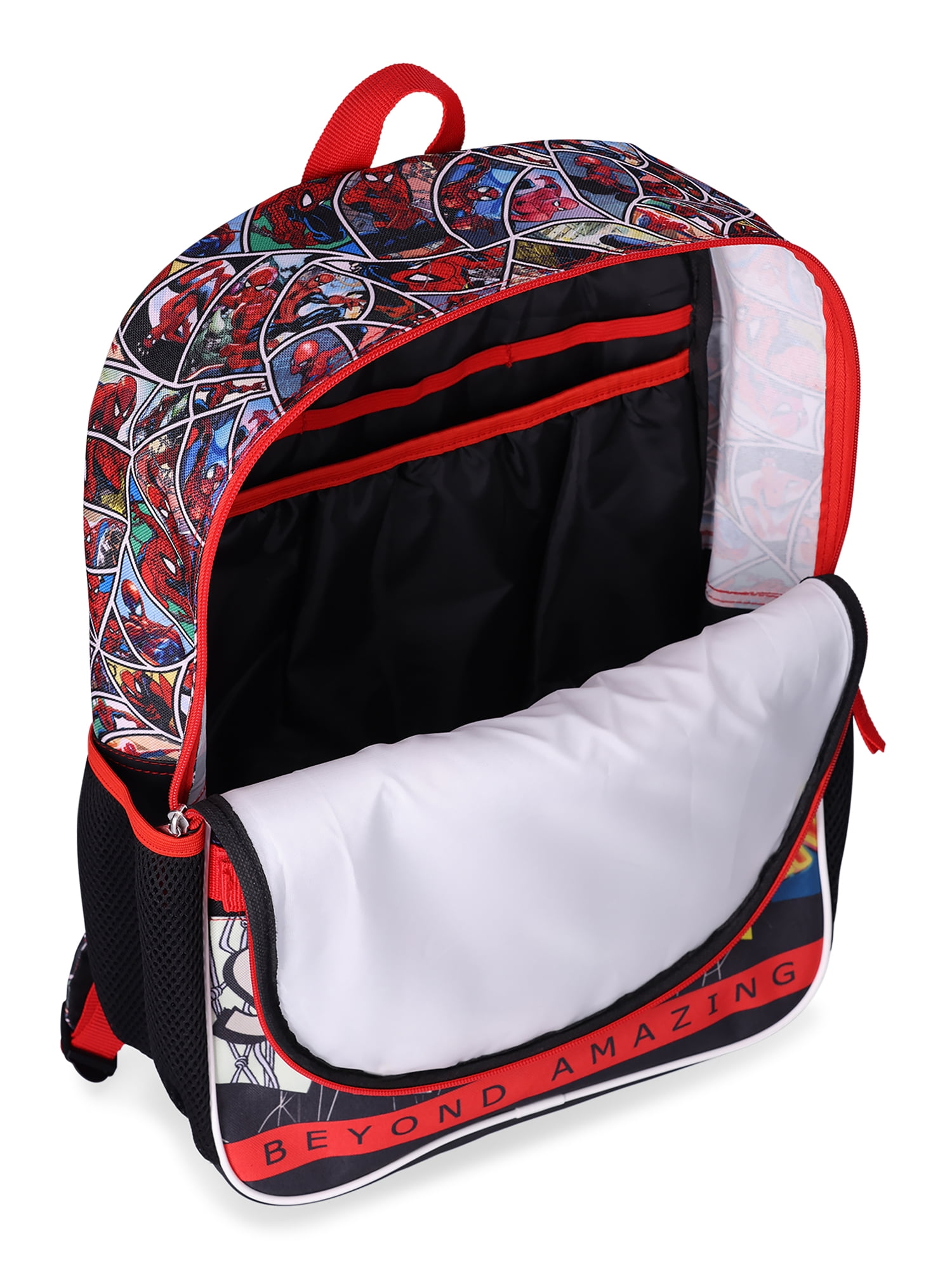 Marvel Boys Spiderman 17" Laptop Backpack 2-Piece Set with Lunch Bag, Red