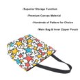 thumbnail image 3 of FORMRS Womens Canvas Tote Bag with Zipper Inner Pocket Shoulder Handbag, Colorful Stars, 3 of 7