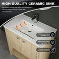 thumbnail image 5 of 30 Inch Bathroom Vanity with Ceramic Sink, Freestanding Storage Cabinet with Soft-Close Doors & Open Shelf for Organized Bathrooms, Oak Finish Vanity with Adjustable Legs for Uneven Floors, 5 of 9