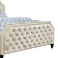 thumbnail image 2 of Button Tufted Fabric Upholstered Queen Bed with Corner Cut Design, Beige - Saltoro Sherpi, 2 of 5
