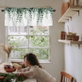 thumbnail image 6 of nqOlkjepod Green Leaves Farmhouse Short Window Curtain Valances, Watercolor Spring Eucalyptus Branches Rod Pocket Kitchen Valances for Living Room Bedroom Bathroom Cafe, 1 Panel - 42" x 12", 6 of 8