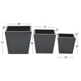 thumbnail image 3 of CosmoLiving by Cosmopolitan 7", 6", 5"H Indoor Outdoor Dark Gray Metal Planter (3 Count), 3 of 9