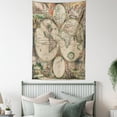 thumbnail image 4 of World Map Tapestry, Antique Design with Renaissance Figures Continents and Hemispheres Vintage Art, Wall Hanging for Bedroom Living Room Dorm Decor, 40W X 60L Inches, Multicolor, by Ambesonne, 4 of 5
