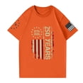 thumbnail image 4 of IYYVV Anniversary Usa Shirts For Men Flag T-Shirt 4Th Of July Shirt Years Birthday Patriotic Casual Short Sleeve Tops Orange XL, 4 of 6
