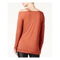 thumbnail image 2 of BAR III $45 Womens New 1045 Brown Off Shoulder Tunic Top XS B+B, 2 of 2