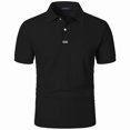 thumbnail image 2 of Felirenzacia Men’s Athletic Polo, Short Sleeve Training Shirt with Fast Drying Fabric Solid Color Golf Shirt, Black,XL, 2 of 5