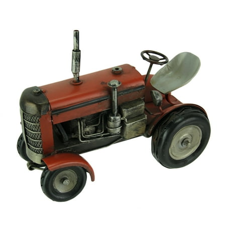 Hand Painted State Quarter - Hand Painted Vintage Red Farm Tractor Metal Statue