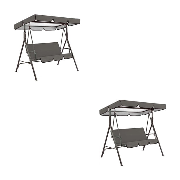 Cubierta de asiento Naiovety para silla columpio 3 personas toldo impermeable Gris 2Conjunto