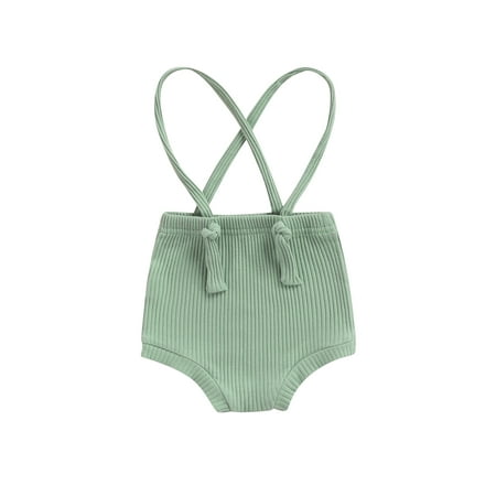 

Qmyliery Baby Girls Boys Fashion Suspender Shorts Summer Solid Color Short Trousers