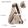 thumbnail image 4 of KL928 PU Leather Sling Bag Small Crossbody Backpack Shoulder Casual Daypack Rucksack for Men Women (Khaki), 4 of 7