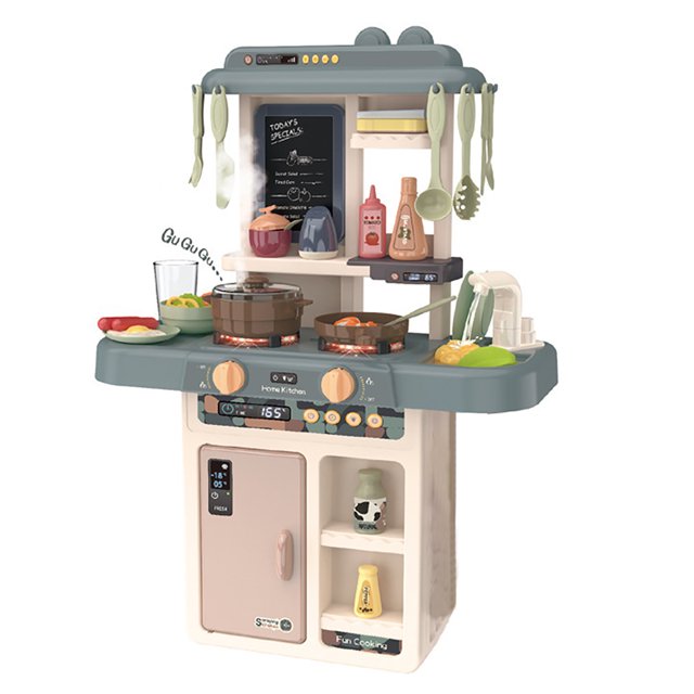 36 PCS Kitchen Set Kids Pretend Play Kitchen Cook Toy Set Kids functional kitchen table set with cookware and plastic food