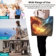 thumbnail image 4 of Yiaed Red And Blue Fire Dragon B Print Handbag for Women Tote Purse Shoulder Bag Large Fashion Hobo Purse Handbag Shopping Tote, 4 of 5