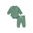 thumbnail image 3 of goowrom Ensemble de Tenues pour Tout-Petits, Body Col Henley + Pantalon Décontracté, 3 of 10