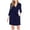 Navy, variant on Womens Robes Lightweight Short Length Lace Belt Bathrobes V Neck 3/4 Sleeve Sleepwear Soft Loungewear Gray M