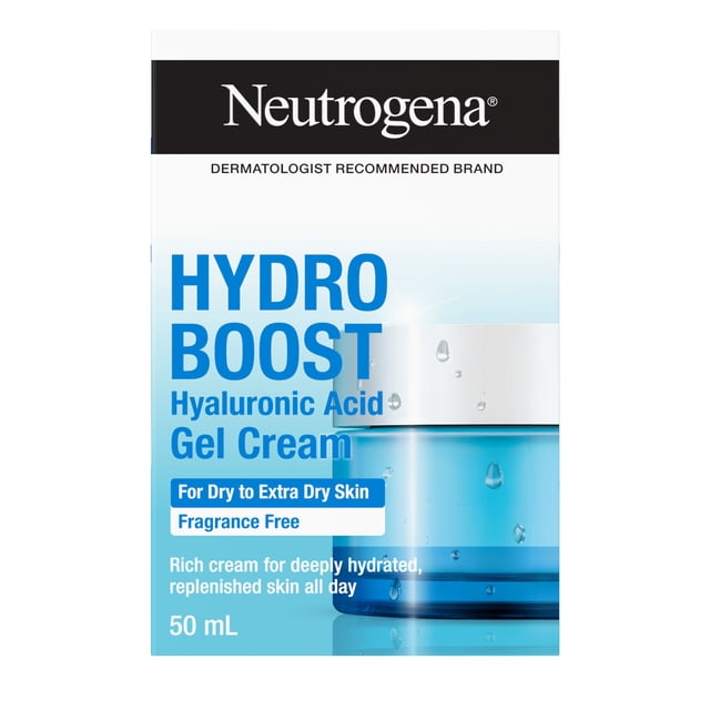 Neutrogena Fragrance Free Hydro Boost Gel Cream for Extra Dry Skin, Hyaluronic Acid Face Moisturizer for Extra-Dry Skin, Sensitive & Acne-Prone Skin Provides Long Lasting Hydration, Non-Comedogenic