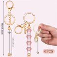 thumbnail image 6 of Sunjoy Tech 6 Pcs DIY Beaded Keychains Electroplated Stainless Lobster Clip High Hardness Exquisite Lightweight Beadable Pendant Crafts Jewelry Making Gift Keyrings, 6 of 7