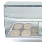 Maxx Cold Curved Glass Ice Cream Dipping Cabinet Freezer, 70W, 20 cu. ft. Storage Capacity, Holds up to (22) Flavor Tubs, in White (MXDC-12)