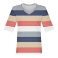 thumbnail image 4 of CIENVNSTG Womens T Shirts V Neck 3/4 Length Sleeve T Shirts Spring Summer Elbow Length Tops Basic Dressy Casual Workout Blouses 2026 Pink S, 4 of 6