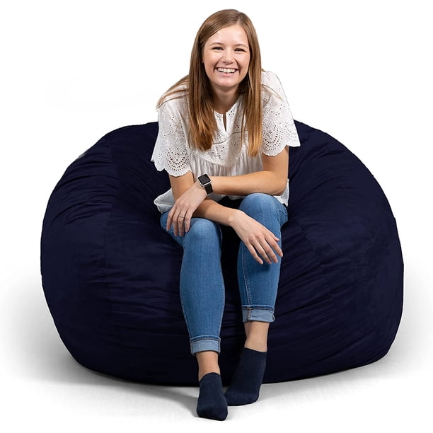 Big Joe Fuf XXL Foam Beanbag Chair Black Plush