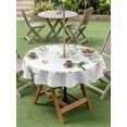 thumbnail image 4 of Outdoor Tablecloth with Umbrella Hole for Patio/Picnic/Party/Camping, Green Eucalyptus Leaves Waterproof Table Cloth Round Cover Washable, Birds Flowers Spring Watercolor Floral (Dia 54"), 4 of 8