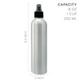 thumbnail image 5 of Cornucopia 8oz Aluminum Fine Mist Spray Bottles (4-Pack); Large Metal Atomizer Bottles Hold 8-10oz, 5 of 6