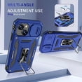 thumbnail image 3 of for iPhone 13 Case iPhone 14 Case with Slide Camera Cover iPhone 14 Phone Case with Magnetic Kickstand Ring, Military Grade Shockproof Protective Case for iPhone 14 & iPhone 13 (Blue), 3 of 16