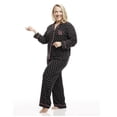 thumbnail image 3 of Women's Poly Suede Pajamas Long Sleeve Two-Piece Button-Down Pj Set, 3 of 6