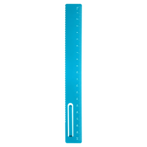 Uxcell Straight Ruler 20cm Metric Metal Aluminum Alloy Measuring Bookmark Clip Ruler Scale Tool for Measure Study Reading Classroom Office, Blue