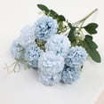 thumbnail image 4 of chaungfeng 13.7In Artificial Hydrangea Silk Flowers Bouquet, Faux Hydrangea Stems for Wedding Centerpieces Home Decor (Light Blue), 4 of 6