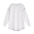 thumbnail image 4 of HAOTAGS Men's Round Neck Sweatshirts Casual Solid Long Sleeve Pullover Top White Size 3XL, 4 of 5