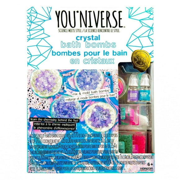 YOUniverse Bombes pour le bain en cristaux, crée tes propres bombes pour le bain