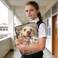 thumbnail image 6 of Haosy Accordion File Organizer Zipper Binder 500 Sheet 6-Tab Expanding File Folder Multi-Pocket 1.2 Inch 3 Ring Dog Cat in Flowerbed, 6 of 7