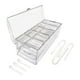 thumbnail image 3 of Bandeja de servicio frío Bandejas de catering transparentes con cucharas y clips Contenedor Servidor de condimentos refrigerados para al aire, 3 of 9