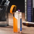 thumbnail image 2 of Orange Mini USB Rechargeable Lighter with Flashlight, Portable Windproof Torch Lighter Multi-function Tool for Various Applications, 2 of 5