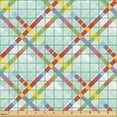 thumbnail image 2 of Ambesonne Plaid Fabric by the Yard Upholstery, Scotish Style Tartan Pattern, 2 Yards, Pistachio Green and Sky Blue, 2 of 5
