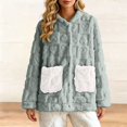 thumbnail image 2 of CQXIDFH Women's Pajama Sleepwear Textured Fleece Bed Jacket Plush 3D Pajama Top Soft Warm Layer for Cold Mornings & Dorms Comfortable Casual Sleepwear Loungewear & Nightwear, 2 of 4