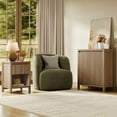 thumbnail image 3 of SICOTAS 26" Tall Farmhouse Nightstand Set of 2 with Drawer, Modern Beside Table with Minimalist Fluted Design & Handle-Less Storage Engineered Wood Bed Side Table for Bedroom, Natural Oak, 3 of 11