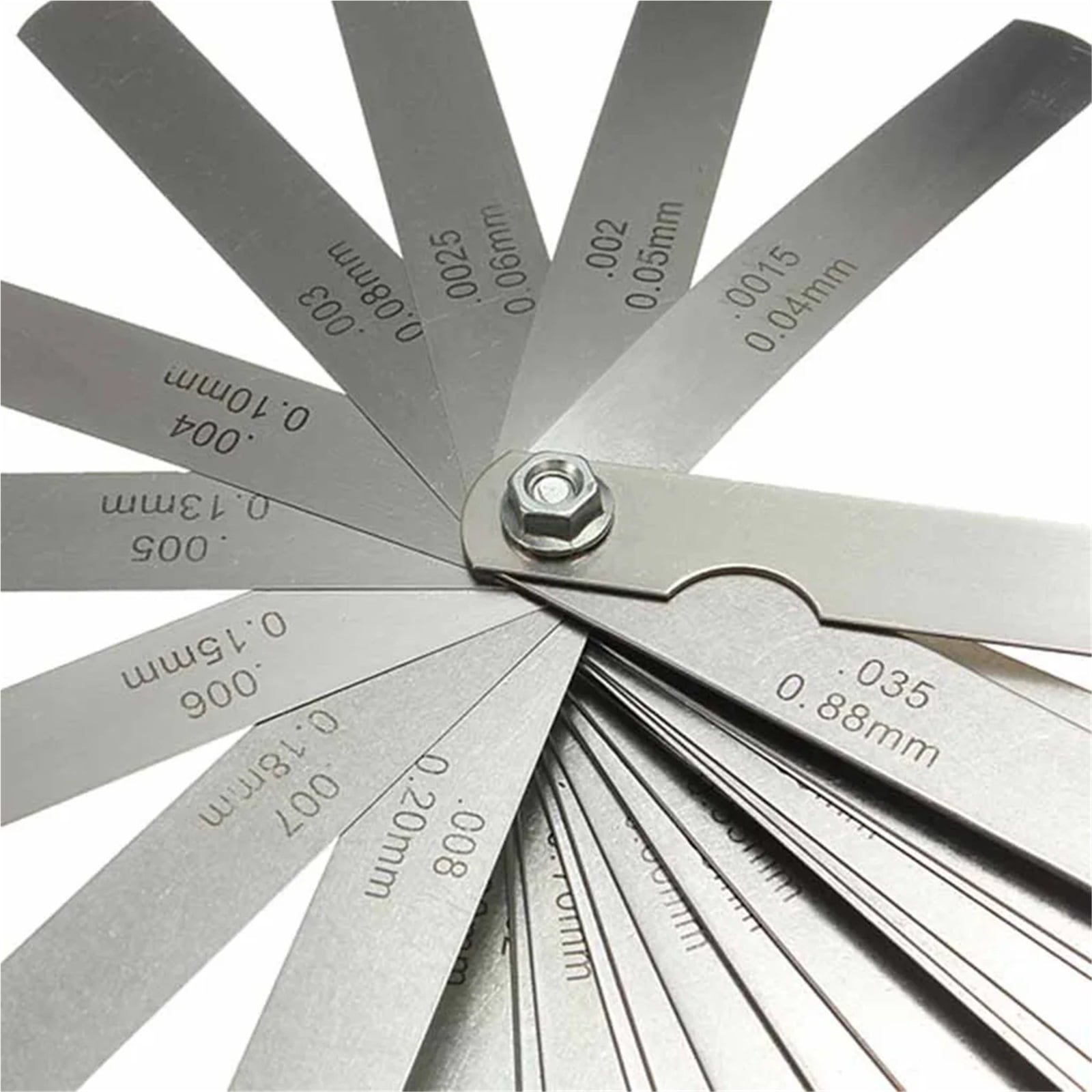 32 Plates Feeler Gauge Stainless Steel Dual Reading Combination Feeler Gauge 0.04mm To 0.88mm Thickness ,Corrosion-Resistant