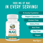 MaryRuths NAC Capsules Supplement, NAC 1000mg per Serving, Vegan, Gluten Free, Unisex, Adult Ages 18+, 120 ct, 60 Servings