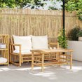 thumbnail image 1 of vidaXL 2 Piece Garden Sofa Set with Cushions Bamboo, 1 of 5