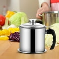 thumbnail image 3 of StSilkitty 304 Stainless Steel Oil Filter Pot with Built in Fine Mesh Filter and Drip Tray for Clean and Convenient Kitchen Oil Management, 3 of 5