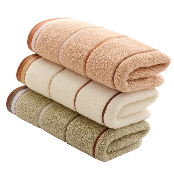 Raindrops 3Pcs Striped Cotton Hand Towels Assorted Color Absorbent Face Towels Soft and Skin Friendly