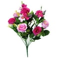 thumbnail image 1 of facefd 10-branch Artificial Rose Bouquet Simulation Floral Decor Wedding Party Cloth artificial Flower, Purple, 1 of 4