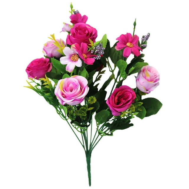 facefd 10-branch Artificial Rose Bouquet Simulation Floral Decor Wedding Party Cloth artificial Flower, Purple
